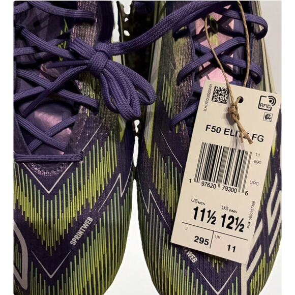 Adidas F50 Elite FG Firm Ground Soccer Cleats Men’s Size 11.5 Purple JH7615 BAG main image 9